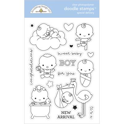 Doodlebug Baby Boy Doodle Stamps - Special Delivery